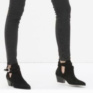 Sandro Aura Suede Western Ankle Boots